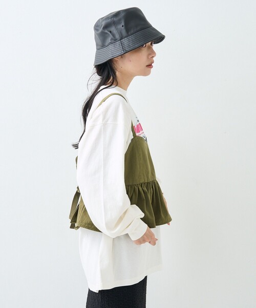 FREAK'S STORE(フリークスストア)の「ミリタリー フリル ビスチェ(キャミソール・レディース・オリーブ/ブラック・フリ-)」の6枚目の写真