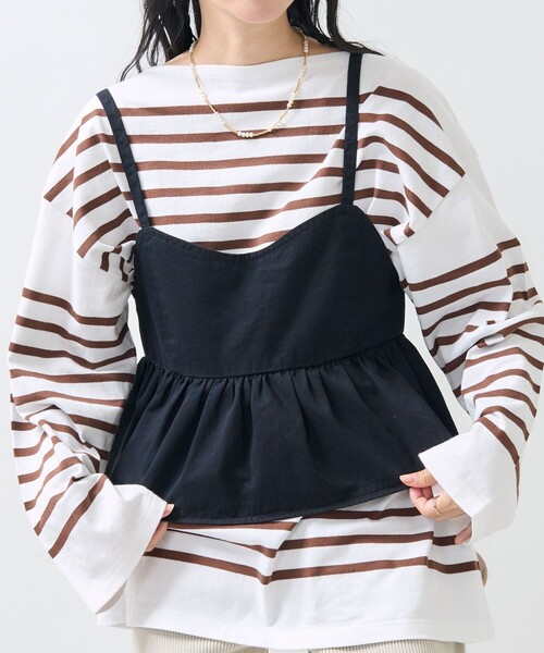 FREAK'S STORE(フリークスストア)の「ミリタリー フリル ビスチェ(キャミソール・レディース・オリーブ/ブラック・フリ-)」の11枚目の写真