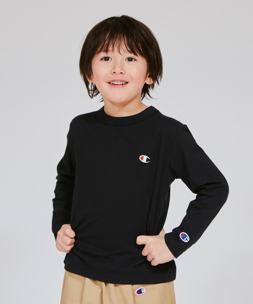 Champion(チャンピオン)の「【Champion/チャンピオン】キッズ ベーシック ロングスリーブTシャツ(Tシャツ/カットソー・キッズ・ブラック/ネイビー/オフホワイト/グレー/オートミール/アーミー・150/110/130/120/160/100/140)」の1枚目の写真