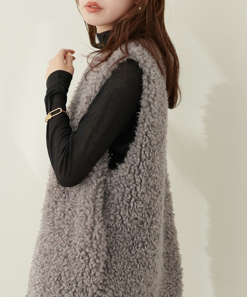 natural couture(ナチュラルクチュール)の「シアーテレコタートル(Tシャツ/カットソー・レディース・ボルドー/ブラック/グリーン/オフホワイト・FREE)」の3枚目の写真