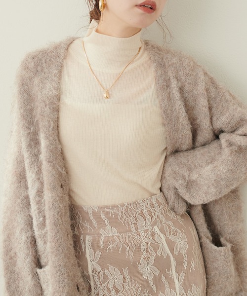 natural couture(ナチュラルクチュール)の「シアーテレコタートル(Tシャツ/カットソー・レディース・ボルドー/ブラック/グリーン/オフホワイト・FREE)」の7枚目の写真