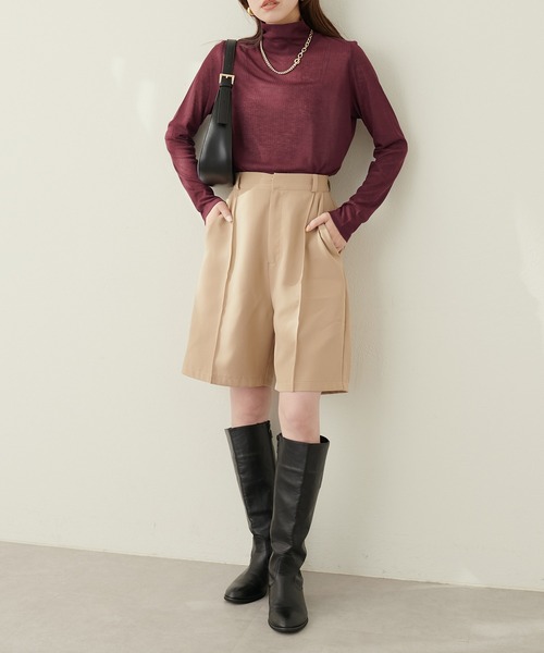 natural couture(ナチュラルクチュール)の「シアーテレコタートル(Tシャツ/カットソー・レディース・ボルドー/ブラック/グリーン/オフホワイト・FREE)」の22枚目の写真