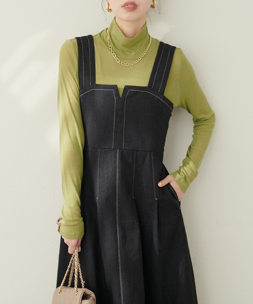 natural couture(ナチュラルクチュール)の「シアーテレコタートル(Tシャツ/カットソー・レディース・ボルドー/ブラック/グリーン/オフホワイト・FREE)」の18枚目の写真