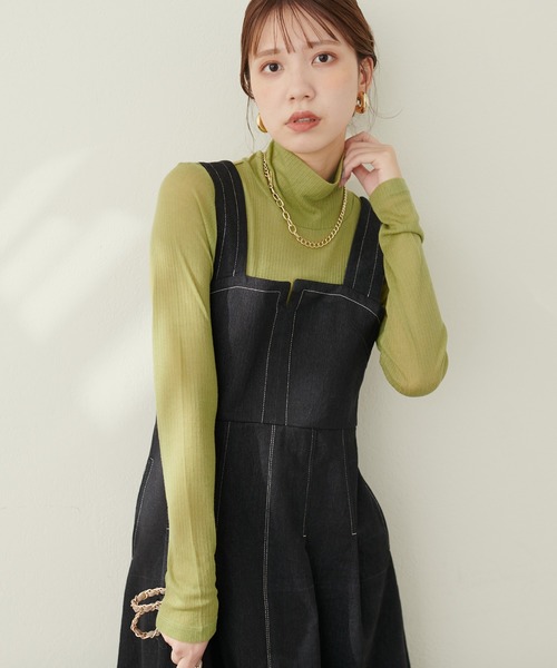 natural couture(ナチュラルクチュール)の「シアーテレコタートル(Tシャツ/カットソー・レディース・ボルドー/ブラック/グリーン/オフホワイト・FREE)」の17枚目の写真