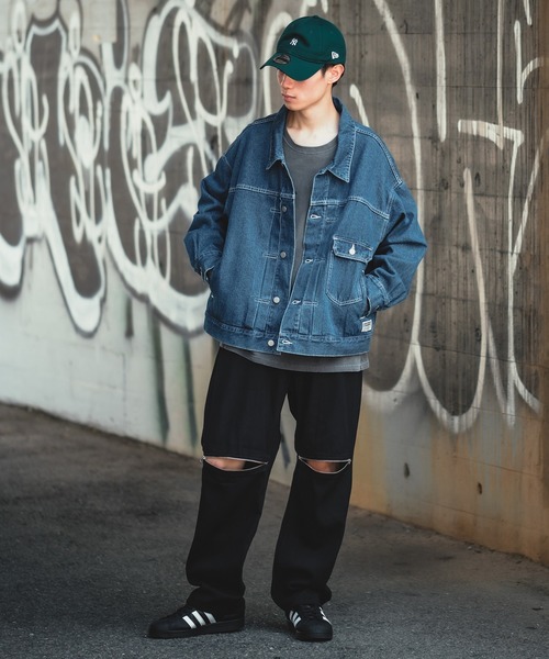 improves(インプローブス)の「ヒザZIP ワイド ケミカルデニム/ツイル バギーパンツ(デニムパンツ・メンズ・ケミカルウォッシュ/ホワイト/ブラック/ブラック系・MEDIUM/LARGE)」の12枚目の写真