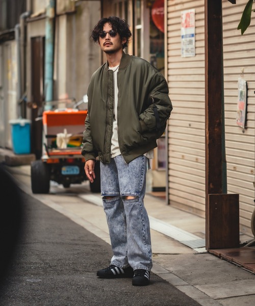 improves(インプローブス)の「ヒザZIP ワイド ケミカルデニム/ツイル バギーパンツ(デニムパンツ・メンズ・ケミカルウォッシュ/ホワイト/ブラック/ブラック系・MEDIUM/LARGE)」の22枚目の写真