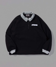 Stand collar halfzip shirt