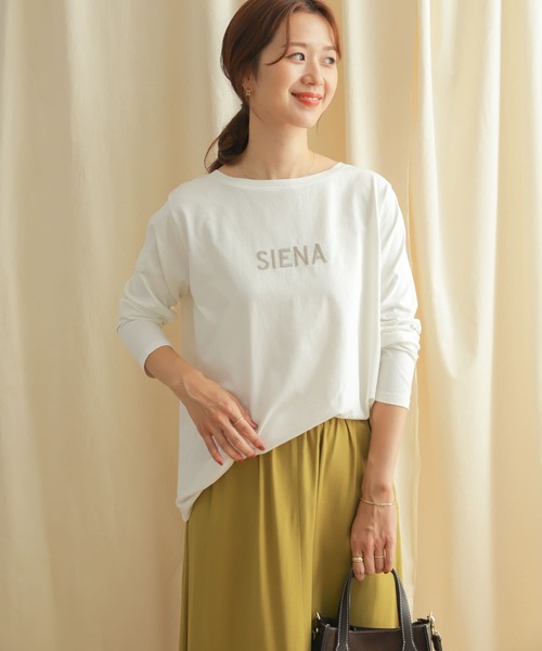 URBAN RESEARCH DOORS（アーバンリサーチドアーズ）の「刺しゅうロゴロングスリーブTシャツ（Tシャツ/カットソー・レディース・ネイビー/ベージュ系その他・MEDIUM）」の7枚目の写真