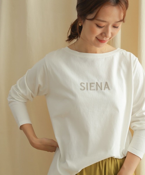 URBAN RESEARCH DOORS（アーバンリサーチドアーズ）の「刺しゅうロゴロングスリーブTシャツ（Tシャツ/カットソー・レディース・ネイビー/ベージュ系その他・MEDIUM）」の12枚目の写真