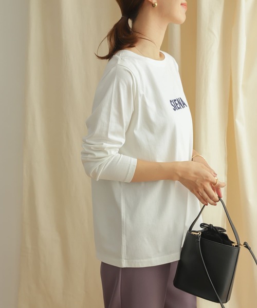 URBAN RESEARCH DOORS（アーバンリサーチドアーズ）の「刺しゅうロゴロングスリーブTシャツ（Tシャツ/カットソー・レディース・ネイビー/ベージュ系その他・MEDIUM）」の16枚目の写真