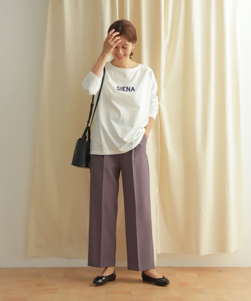 URBAN RESEARCH DOORS（アーバンリサーチドアーズ）の「刺しゅうロゴロングスリーブTシャツ（Tシャツ/カットソー・レディース・ネイビー/ベージュ系その他・MEDIUM）」の18枚目の写真