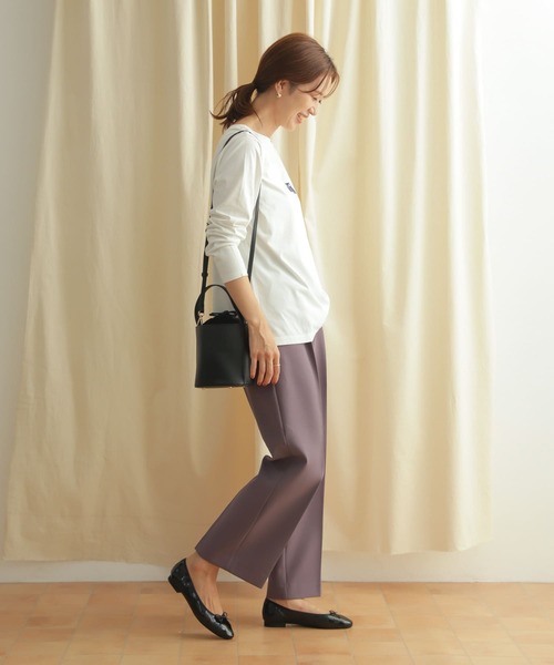 URBAN RESEARCH DOORS（アーバンリサーチドアーズ）の「刺しゅうロゴロングスリーブTシャツ（Tシャツ/カットソー・レディース・ネイビー/ベージュ系その他・MEDIUM）」の19枚目の写真