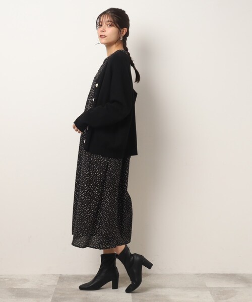 DRESKIP（ドレスキップ）の「◆洗えるもちもちVネックボックスカーディガン（カーディガン/ボレロ・レディース・ブルー/サンドベージュ/オレンジ/ブラック・02/03）」の18枚目の写真