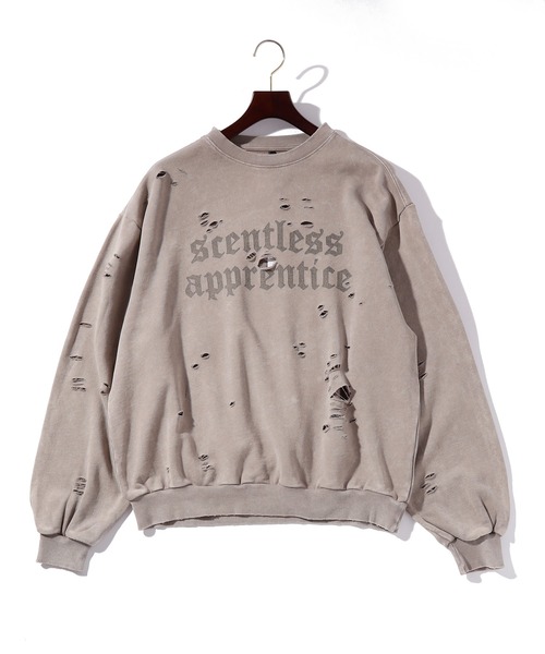 THISIS（ディスイズ）の「硫化染ダメージ加工 裏毛 スウェット レディース（スウェット・レディース・ベージュ/ブラック/レッド・MEDIUM/LARGE/X-LARGE）」の2枚目の写真