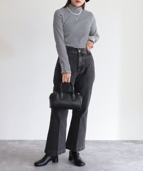 fredy emue（フレディエミュ）の「パール釦リブハイネックプルオーバー（Tシャツ/カットソー・レディース・ブラック/グレー/オフホワイト/ホワイト系その他4・38）」の22枚目の写真