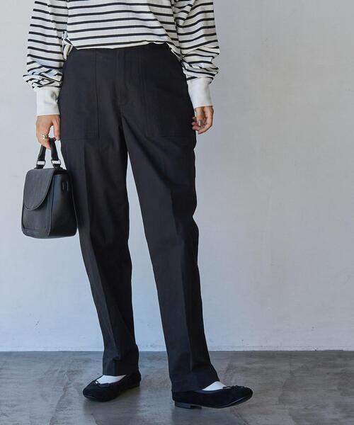 coen（コーエン）の「バックサテンベイカーパンツ（カーゴパンツ・レディース・オリーブ/ブラック・S/M/L）」の5枚目の写真