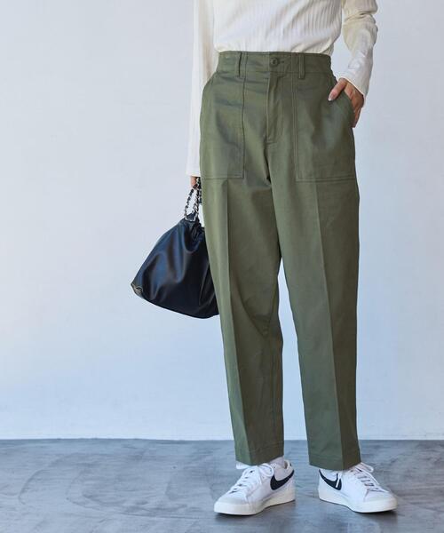 coen（コーエン）の「バックサテンベイカーパンツ（カーゴパンツ・レディース・オリーブ/ブラック・S/M/L）」の10枚目の写真