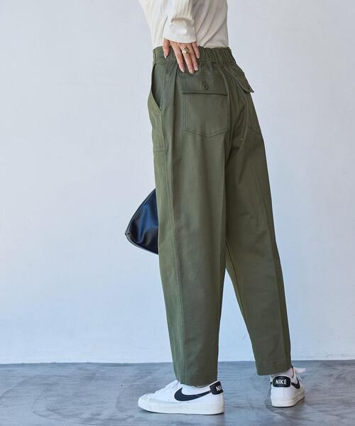 coen（コーエン）の「バックサテンベイカーパンツ（カーゴパンツ・レディース・オリーブ/ブラック・S/M/L）」の12枚目の写真