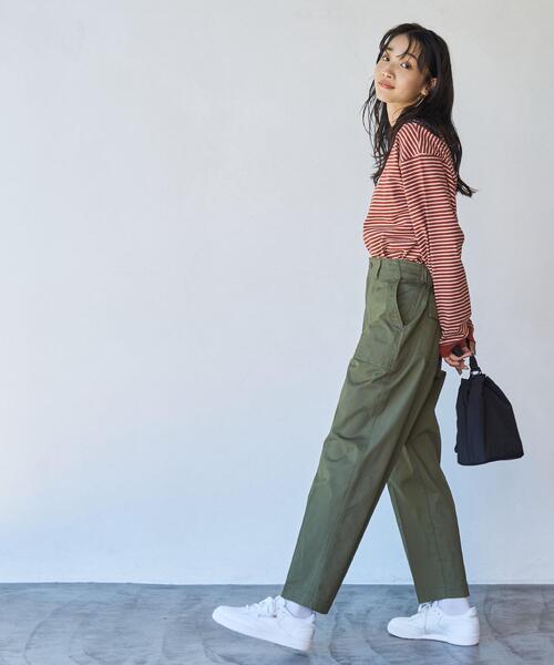 coen（コーエン）の「バックサテンベイカーパンツ（カーゴパンツ・レディース・オリーブ/ブラック・S/M/L）」の21枚目の写真