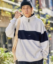 【HECT】Big Panel Switching Half Zip Sweatshirt / ビッグシルエットパネル切替ハーフジップスウェット