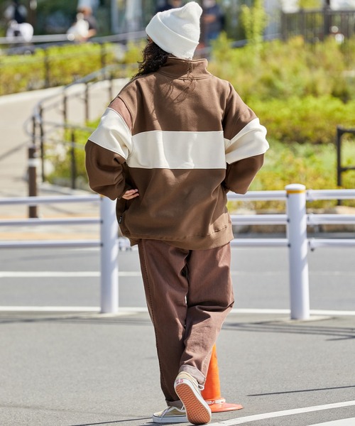 HECT】Big Panel Switching Half Zip Sweatshirt / ビッグシルエット