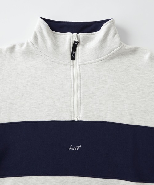 HECT】Big Panel Switching Half Zip Sweatshirt / ビッグ