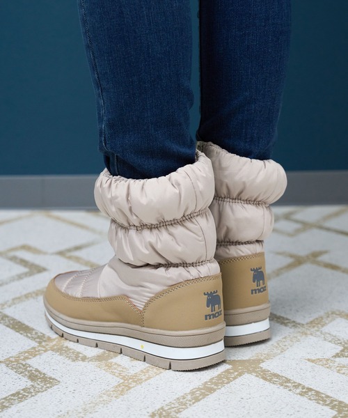 moz（モズ）の「moz(モズ)防水 裏ボア サイドジップダウンブーツ（ブーツ・レディース・ホワイト/ベージュ/ブラック・24.0cm/22.5cm/24.5cm/23.5cm/23.0cm/25.0cm）」の4枚目の写真