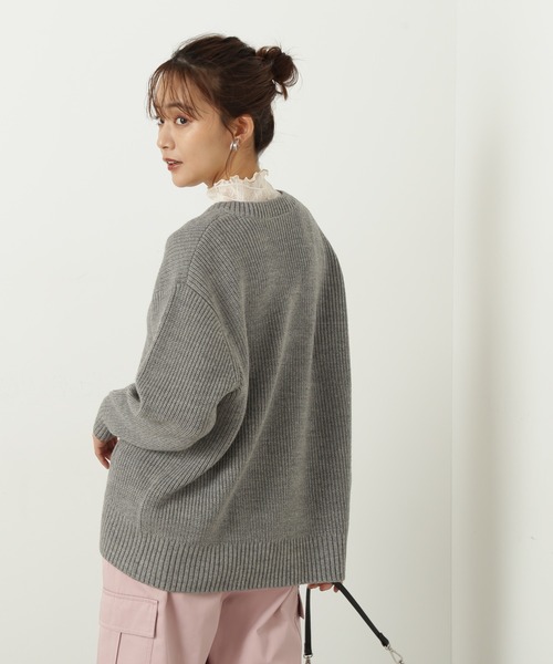 N.(N. Natural Beauty Basic)(エヌエヌナチュラルビューティーベーシック)の「◆Vネック畦ニット(ニット/セーター・レディース・ブラウン/ピンク/オフホワイト/杢グレー・MEDIUM)」の18枚目の写真