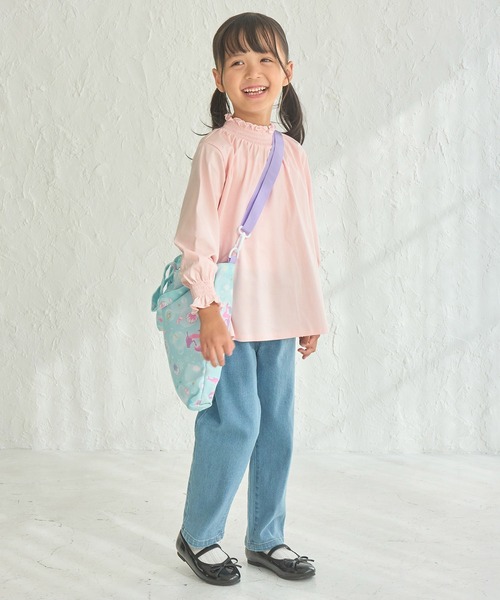 ROPE' PICNIC（ロペピクニック）の「【KIDS】スタンドフリルシャーリングカットソートップス（シャツ/ブラウス・キッズ・ホワイト/ブラック/ピンク/サックスブルー・110/130/150/140/120）」の7枚目の写真