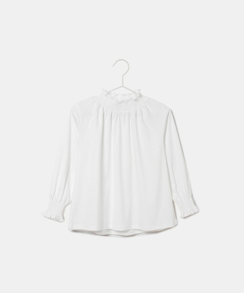 ROPE' PICNIC（ロペピクニック）の「【KIDS】スタンドフリルシャーリングカットソートップス（シャツ/ブラウス・キッズ・ホワイト/ブラック/ピンク/サックスブルー・110/130/150/140/120）」の13枚目の写真