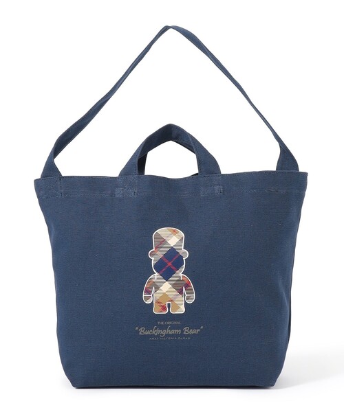 MACKINTOSH PHILOSOPHY(マッキントッシュ フィロソフィー)の「バッキンガムベア ハウスチェック柄トートバッグ(トートバッグ・メンズ・ホワイト/ネイビー・FREE)」の2枚目の写真