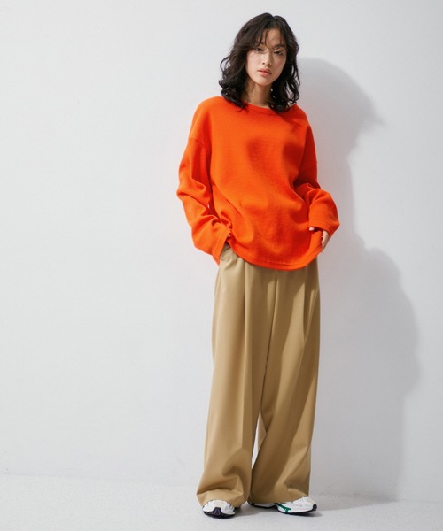 MILLER（ミラー）の「【Miller for ADAM ET ROPE'】別注WAFFLE L/S TEE（Tシャツ/カットソー・レディース・ベージュ/レッド/ピンク・FREE）」の9枚目の写真