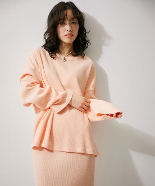 MILLER（ミラー）の「【Miller for ADAM ET ROPE'】別注WAFFLE L/S TEE（Tシャツ/カットソー・レディース・ベージュ/レッド/ピンク・FREE）」の13枚目の写真