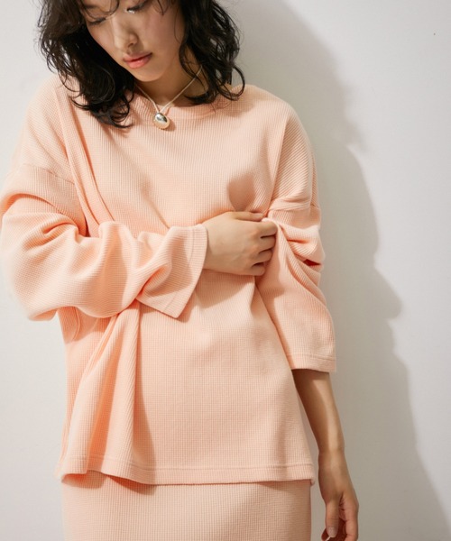 MILLER（ミラー）の「【Miller for ADAM ET ROPE'】別注WAFFLE L/S TEE（Tシャツ/カットソー・レディース・ベージュ/レッド/ピンク・FREE）」の14枚目の写真