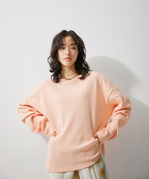 MILLER（ミラー）の「【Miller for ADAM ET ROPE'】別注WAFFLE L/S TEE（Tシャツ/カットソー・レディース・ベージュ/レッド/ピンク・FREE）」の15枚目の写真