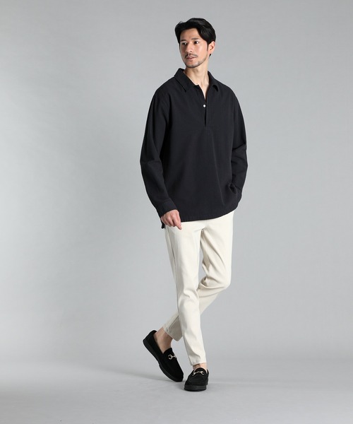 LANVIN en Bleu（ランバンオンブルー）の「シアサッカー オーバーダイ スキッパーシャツ（シャツ/ブラウス・メンズ・ネイビー/ホワイト・48/52/50/46）」の12枚目の写真