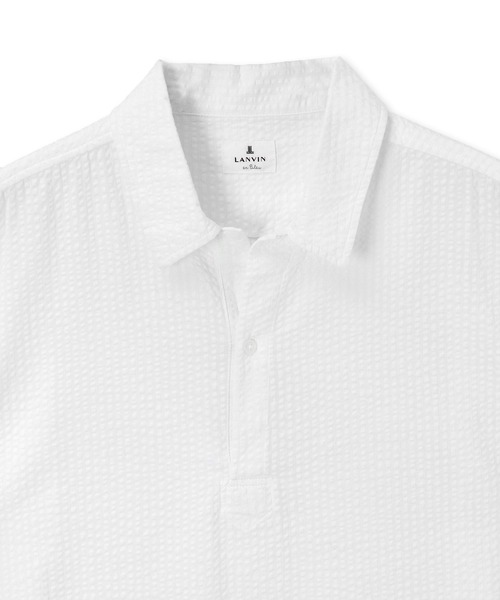 LANVIN en Bleu（ランバンオンブルー）の「シアサッカー オーバーダイ スキッパーシャツ（シャツ/ブラウス・メンズ・ネイビー/ホワイト・48/52/50/46）」の5枚目の写真