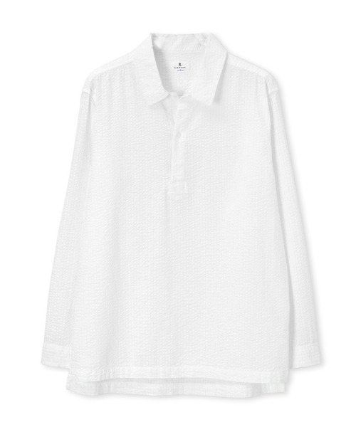 LANVIN en Bleu（ランバンオンブルー）の「シアサッカー オーバーダイ スキッパーシャツ（シャツ/ブラウス・メンズ・ネイビー/ホワイト・48/52/50/46）」の3枚目の写真