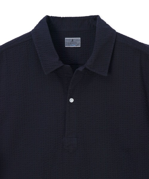 LANVIN en Bleu（ランバンオンブルー）の「シアサッカー オーバーダイ スキッパーシャツ（シャツ/ブラウス・メンズ・ネイビー/ホワイト・48/52/50/46）」の6枚目の写真