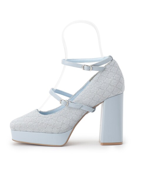ESPERANZA(エスペランサ)の「スクエアトゥダブルストラップ厚底パンプス 結婚式二次会 パーティー 24SS(パンプス・レディース・ピンク系7/ブラック系2/ブルー系2・23.5cm/24.0cm/24.5cm/22.0cm/22.5cm/23.0cm)」の16枚目の写真