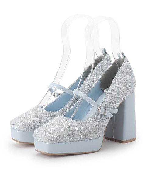 ESPERANZA(エスペランサ)の「スクエアトゥダブルストラップ厚底パンプス 結婚式二次会 パーティー 24SS(パンプス・レディース・ピンク系7/ブラック系2/ブルー系2・23.5cm/24.0cm/24.5cm/22.0cm/22.5cm/23.0cm)」の22枚目の写真