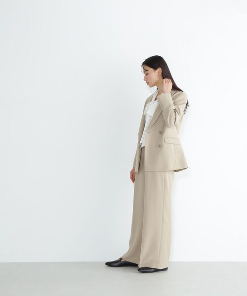 NATURAL BEAUTY BASIC(ナチュラルビューティーベーシック)の「◇シャークスキンSETUPシリーズ ダブルブレストジャケット(テーラードジャケット・レディース・ネイビー/ベージュ・SMALL/MEDIUM)」の13枚目の写真