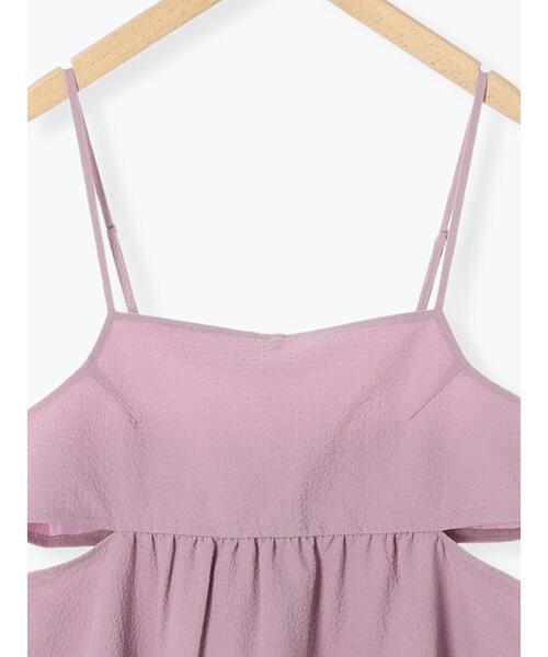 ehka sopo（エヘカソポ）の「サイドカットアウトキャミワンピース（ワンピース・レディース・ラベンダー/ブラック/キナリ・F）」の9枚目の写真