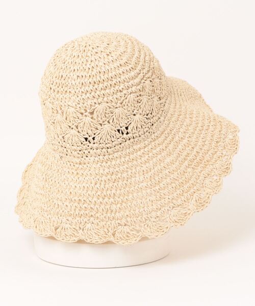 polka polka（ポルカポルカ）の「polka polka / ポルカポルカ スカラップ ペーパー ハット 434 28312 SDI（ハット・レディース・ベージュ/ナチュラル・FREE）」の6枚目の写真