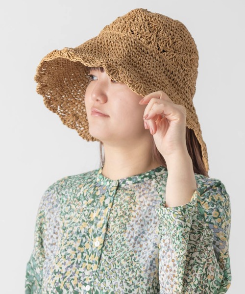 polka polka（ポルカポルカ）の「polka polka / ポルカポルカ スカラップ ペーパー ハット 434 28312 SDI（ハット・レディース・ベージュ/ナチュラル・FREE）」の7枚目の写真