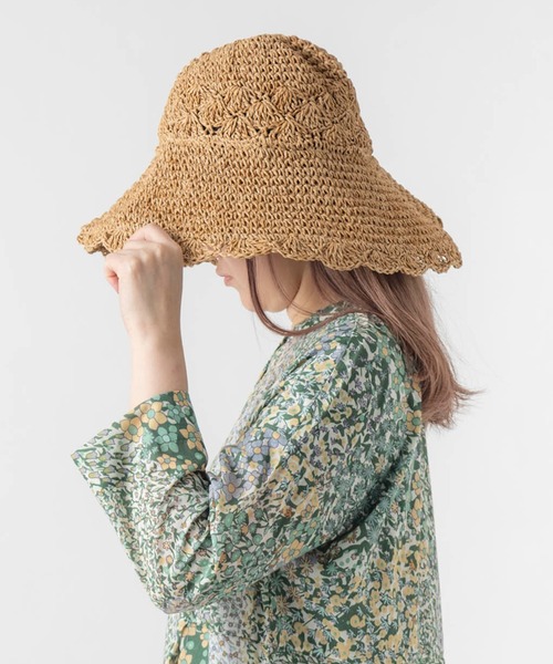 polka polka（ポルカポルカ）の「polka polka / ポルカポルカ スカラップ ペーパー ハット 434 28312 SDI（ハット・レディース・ベージュ/ナチュラル・FREE）」の8枚目の写真