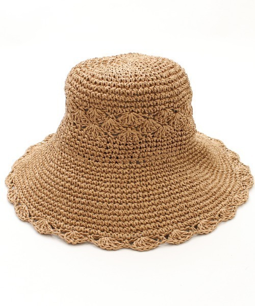 polka polka（ポルカポルカ）の「polka polka / ポルカポルカ スカラップ ペーパー ハット 434 28312 SDI（ハット・レディース・ベージュ/ナチュラル・FREE）」の12枚目の写真