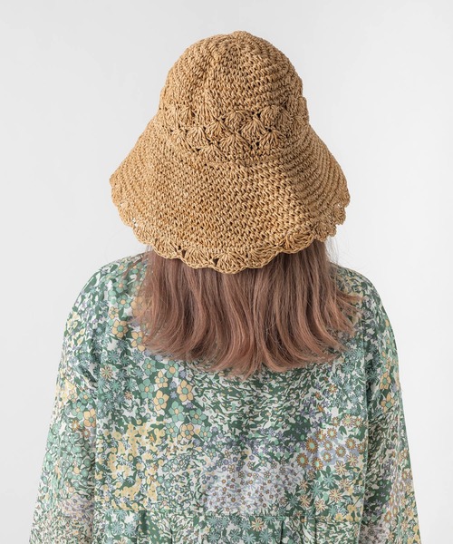 polka polka（ポルカポルカ）の「polka polka / ポルカポルカ スカラップ ペーパー ハット 434 28312 SDI（ハット・レディース・ベージュ/ナチュラル・FREE）」の9枚目の写真