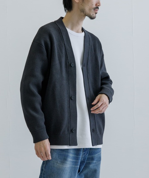 URBAN RESEARCH(アーバンリサーチ)の「9G畦Vカーディガン(カーディガン/ボレロ・メンズ・チャコールグレー/ブラック/ブルー/グリーン・LARGE/MEDIUM)」の9枚目の写真