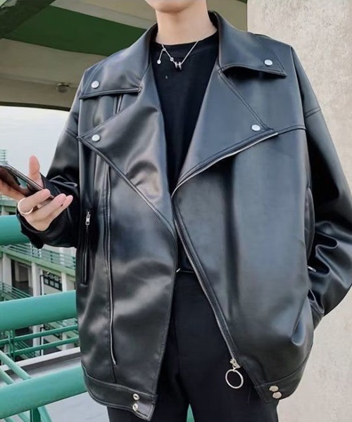 almo（アルモ）の「合成皮革ダブルライダースジャケット(NEZ)（ライダースジャケット・レディース・ブラック・FREE）」の9枚目の写真